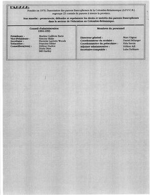  INFO-PARENTS COLOMBIE-BRITANNIQUE, 1993   , page 12