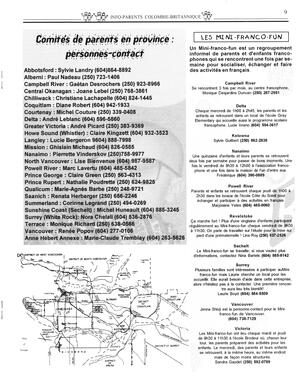  INFO-PARENTS COLOMBIE-BRITANNIQUE, 1997   , page 9