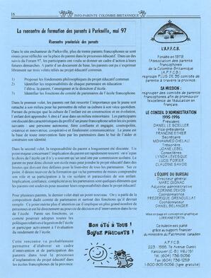   INFO-PARENTS COLOMBIE-BRITANNIQUE, 1997   , page 16