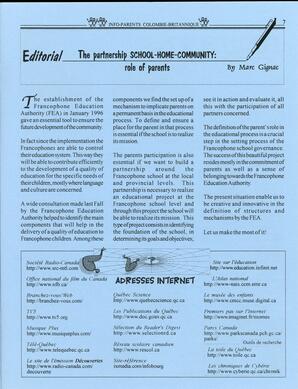   INFO-PARENTS COLOMBIE-BRITANNIQUE, 1997   , page 7