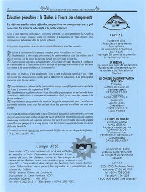   INFO-PARENTS COLOMBIE-BRITANNIQUE, 1997   , page 16