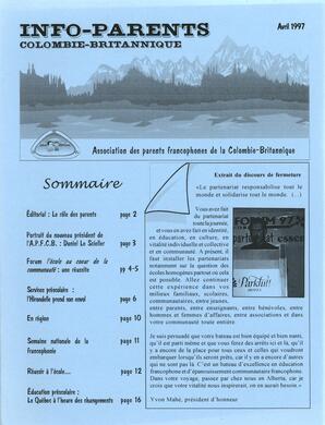   INFO-PARENTS COLOMBIE-BRITANNIQUE, 1997   , page 1