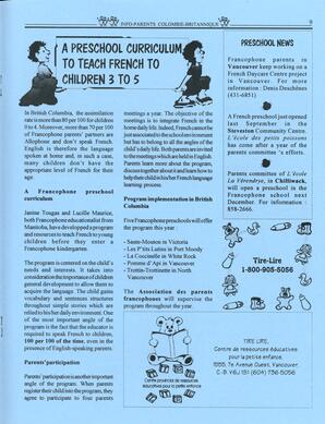   INFO-PARENTS COLOMBIE-BRITANNIQUE, 1996   , page 9