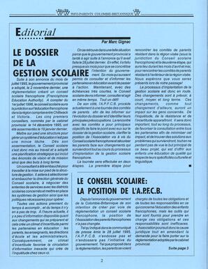   INFO-PARENTS COLOMBIE-BRITANNIQUE, 1996   , page 2