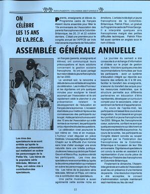   INFO-PARENTS COLOMBIE-BRITANNIQUE, 1996   , page 15