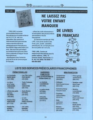   INFO-PARENTS COLOMBIE-BRITANNIQUE, 1996   , page 14