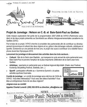   LA VOIX DES KOOTENAYS, 2007   , page 6