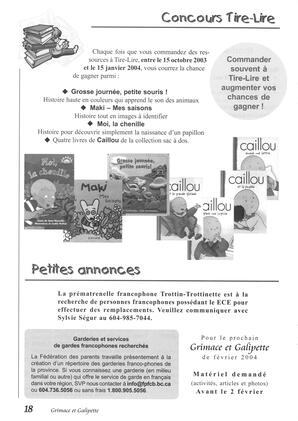   GRIMACE ET GALIPETTE, 2003   , page 18