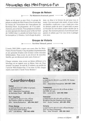   GRIMACE ET GALIPETTE, 2003   , page 15
