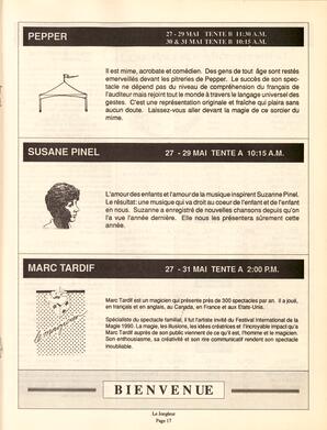   LE JONGLEUR, 1991   , page 17
