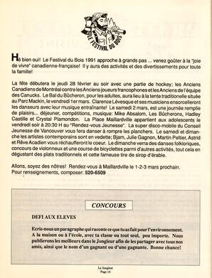  LE JONGLEUR, 1991   , page 14