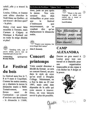   LA GAZETTE DES ÉCHOS DU PACIFIQUE, 1996   , page 4