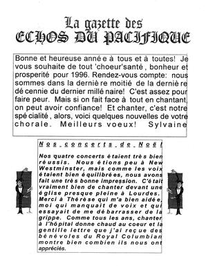   LA GAZETTE DES ÉCHOS DU PACIFIQUE, 1995   , page 1