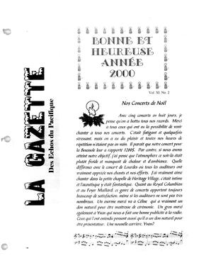   LA GAZETTE DES ÉCHOS DU PACIFIQUE, 1999   , page 1