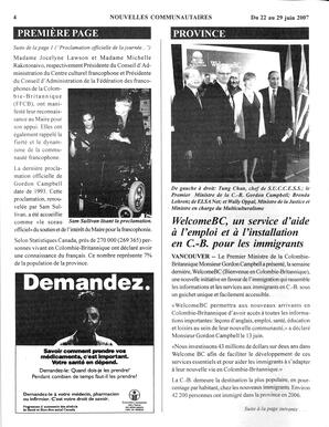   NOUVELLES COMMUNAUTAIRES, 2007   , page 4