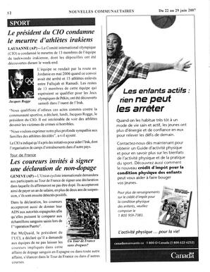   NOUVELLES COMMUNAUTAIRES, 2007   , page 12