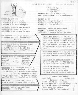   NOTRE-DAME DE LOURDES, 1983   , page 1