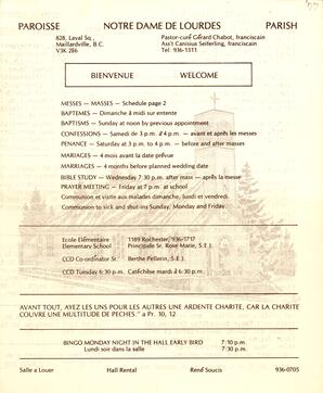   NOTRE-DAME DE LOURDES, 1977   , page 1