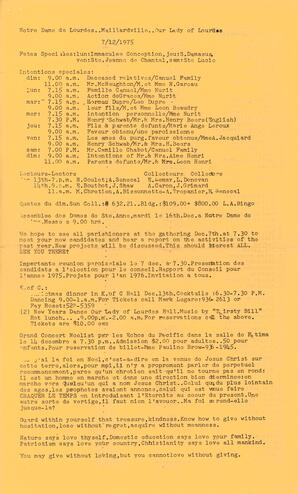   NOTRE-DAME DE LOURDES, 1975   , page 1