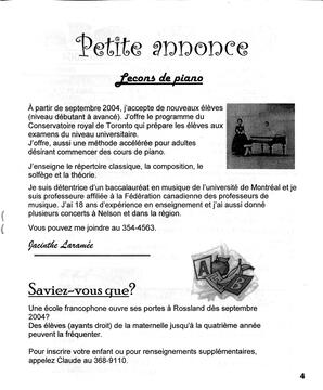   LA VOIX DES KOOTENAYS, 2004   , page 5