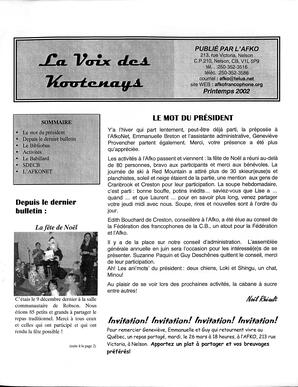   LA VOIX DES KOOTENAYS, 2002   , page 1