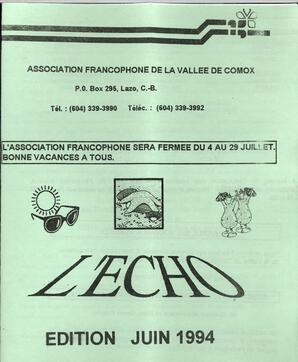   L'ÉCHO, 1994   , page 1