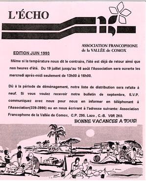   L'ÉCHO, 1993   , page 1