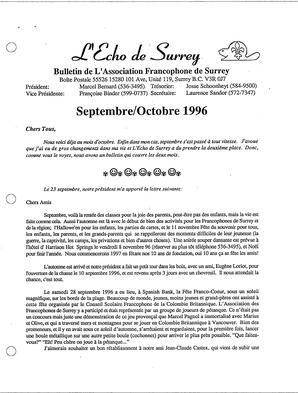   L'ÉCHO DE SURREY, 1996   , page 1