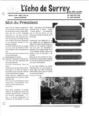   L'ÉCHO DE SURREY, 2008-2009   , page 1