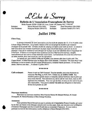   L'ÉCHO DE SURREY, 1996   , page 1