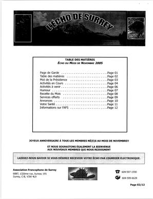   L'ÉCHO DE SURREY, 2005   , page 2