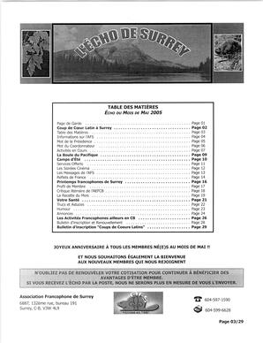   L'ÉCHO DE SURREY, 2005   , page 3