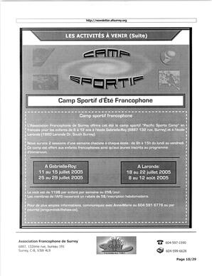   L'ÉCHO DE SURREY, 2005   , page 10