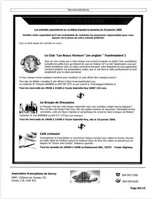   L'ÉCHO DE SURREY, 2005   , page 4
