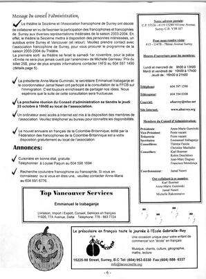   L'ÉCHO DE SURREY, 2003   , page 6
