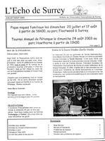 L'ÉCHO DE SURREY, 2003