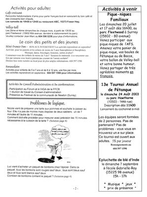   L'ÉCHO DE SURREY, 2003   , page 2