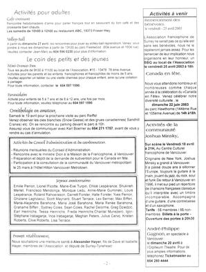   L'ÉCHO DE SURREY, 2003   , page 2