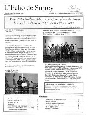  L'ÉCHO DE SURREY, 2002   , page 1