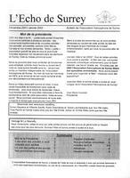 L'ÉCHO DE SURREY, 2001-2002