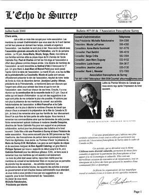   L'ÉCHO DE SURREY, 2000   , page 1