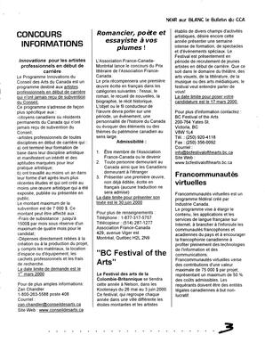   RÉPERTOIRE DES RESSOURCES CULTURELLES, 2000   , page 3