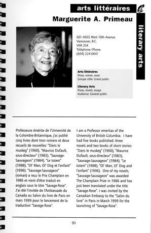   RÉPERTOIRE DES RESSOURCES CULTURELLES, 1999-2001   , page 93