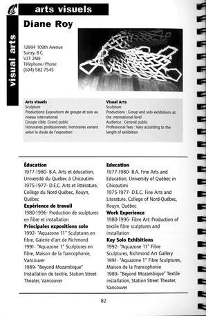   RÉPERTOIRE DES RESSOURCES CULTURELLES, 1999-2001   , page 84