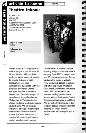   RÉPERTOIRE DES RESSOURCES CULTURELLES, 1999-2001   , page 62