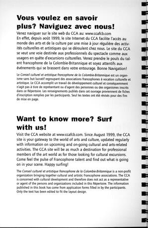   RÉPERTOIRE DES RESSOURCES CULTURELLES, 1999-2001   , page 6