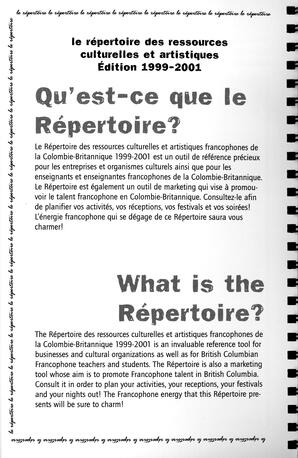   RÉPERTOIRE DES RESSOURCES CULTURELLES, 1999-2001   , page 4