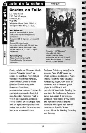   RÉPERTOIRE DES RESSOURCES CULTURELLES, 1999-2001   , page 34