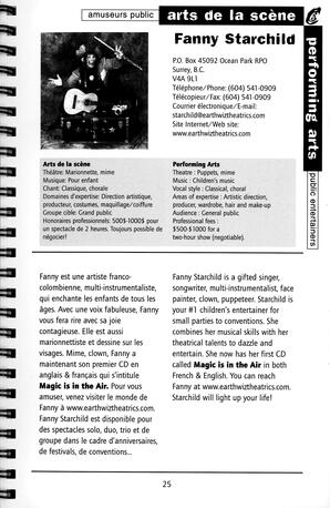   RÉPERTOIRE DES RESSOURCES CULTURELLES, 1999-2001   , page 27
