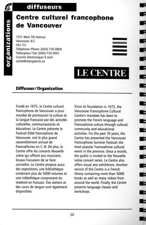   RÉPERTOIRE DES RESSOURCES CULTURELLES, 1999-2001   , page 22